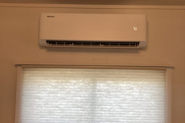 Hisense Wall-Mounted Ductless Indoor Unit Hisense wall-mounted ductless mini-split indoor unit professionally installed by Dave’s Heating.