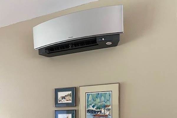 Daikin Emura Wall-Mounted Ductless Indoor Unit Daikin Emura wall-mounted ductless indoor unit professionally installed by Dave’s Heating.